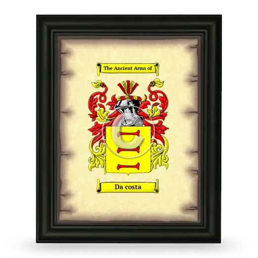 Da costa Coat of Arms Framed - Black